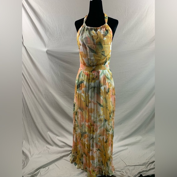 Boho Floral Print Chiffon Halter Dress - Picture 6 of 6
